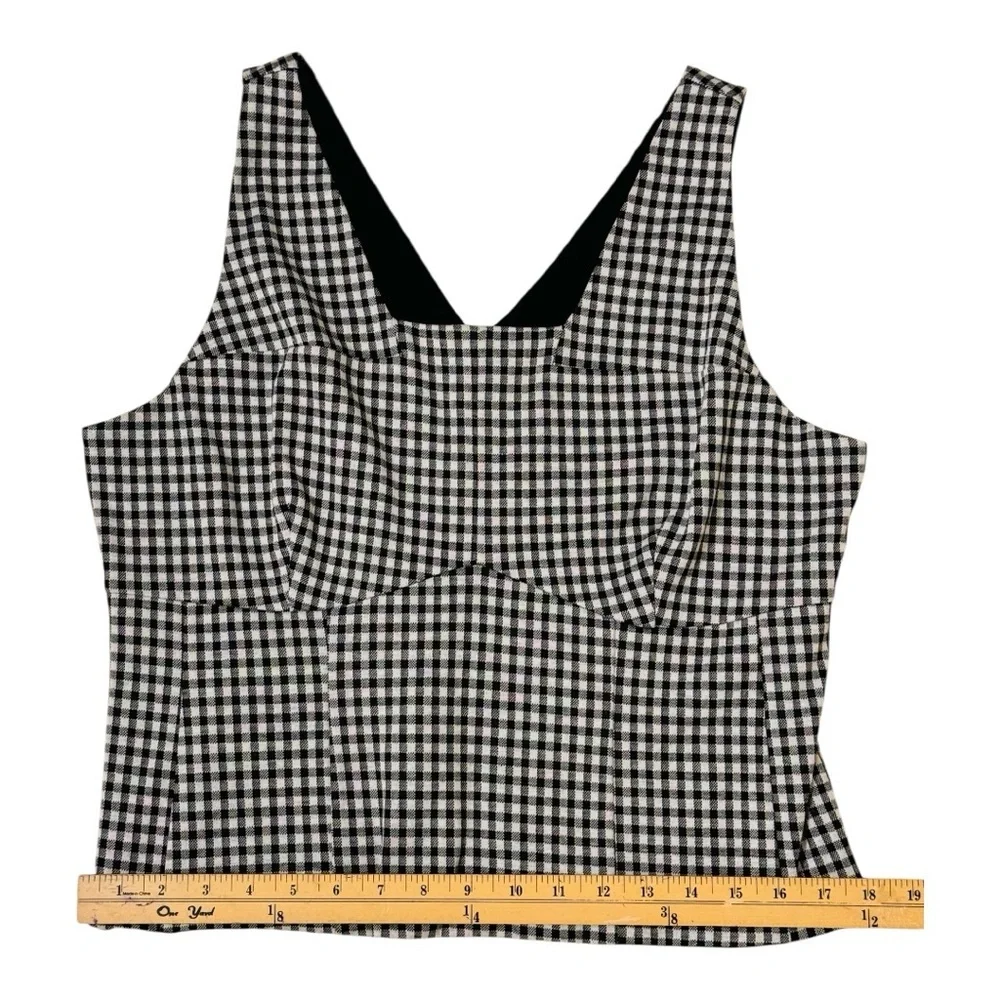 CAbi Black and White Checkered Sleeveless Top - Picture 4 of 5